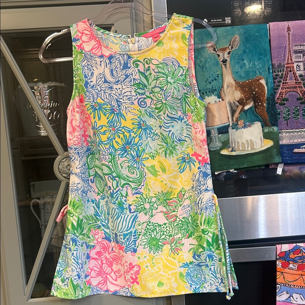Lilly Pulitzer Patchwork Multicolor Sleeveless Tu… - image 1